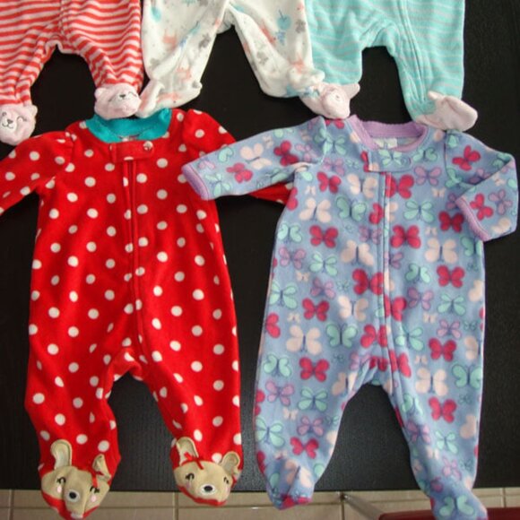 Carter's, Small Wonders, Child of Mine Newborn size fleece sleepers - Picture 4 of 4